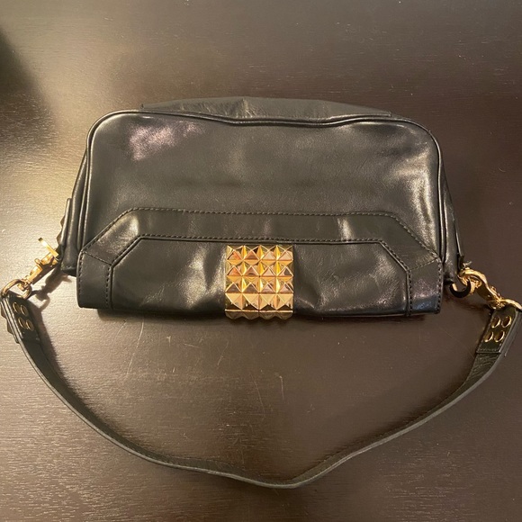 Tory Burch black & gold purse. excellent condition. w/ original dust bag. - Picture 3 of 9